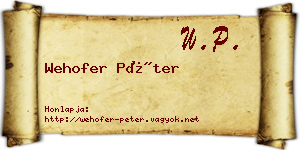 Wehofer Péter névjegykártya