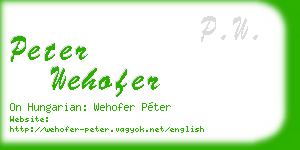 peter wehofer business card
