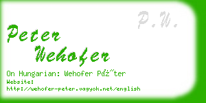 peter wehofer business card